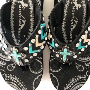 Montana West Wedge Flip Flops